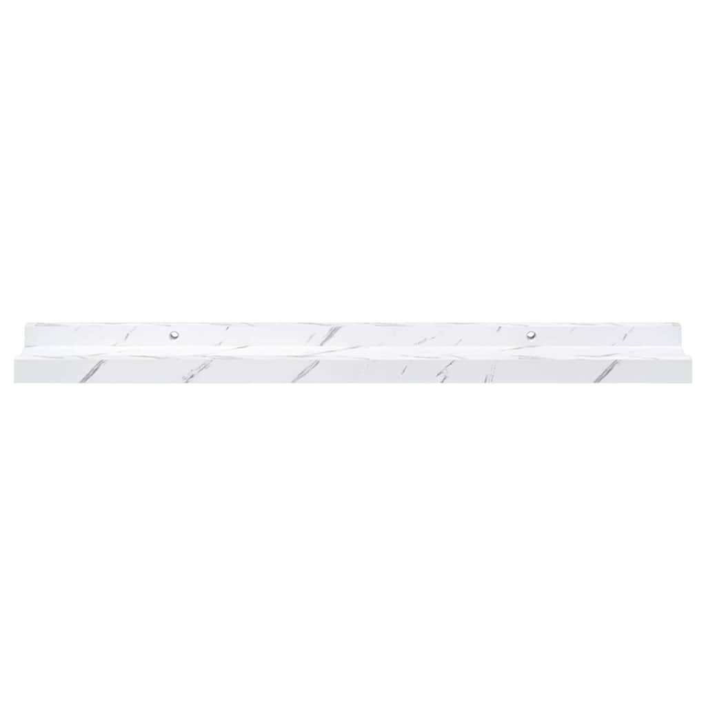 Wandplank met plank 4 pcs Wit Marmer 60 x 9 x 3 cm Bewerkt hout is nu te koop bij PeponiXL, paradijselijk wonen!