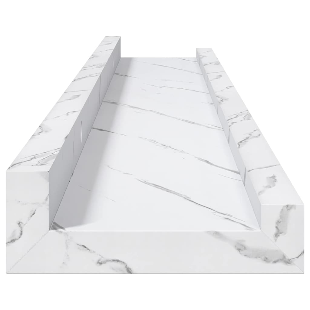 Wandplank met plank 4 pcs Wit Marmer 60 x 9 x 3 cm Bewerkt hout is nu te koop bij PeponiXL, paradijselijk wonen!