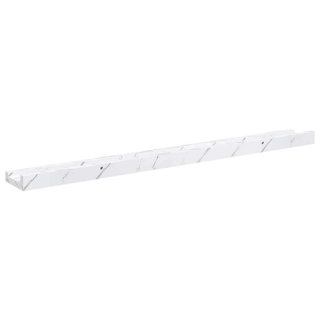 Wandplank met plank 4 pcs Wit Marmer 80 x 9 x 3 cm Bewerkt hout is nu te koop bij PeponiXL, paradijselijk wonen!