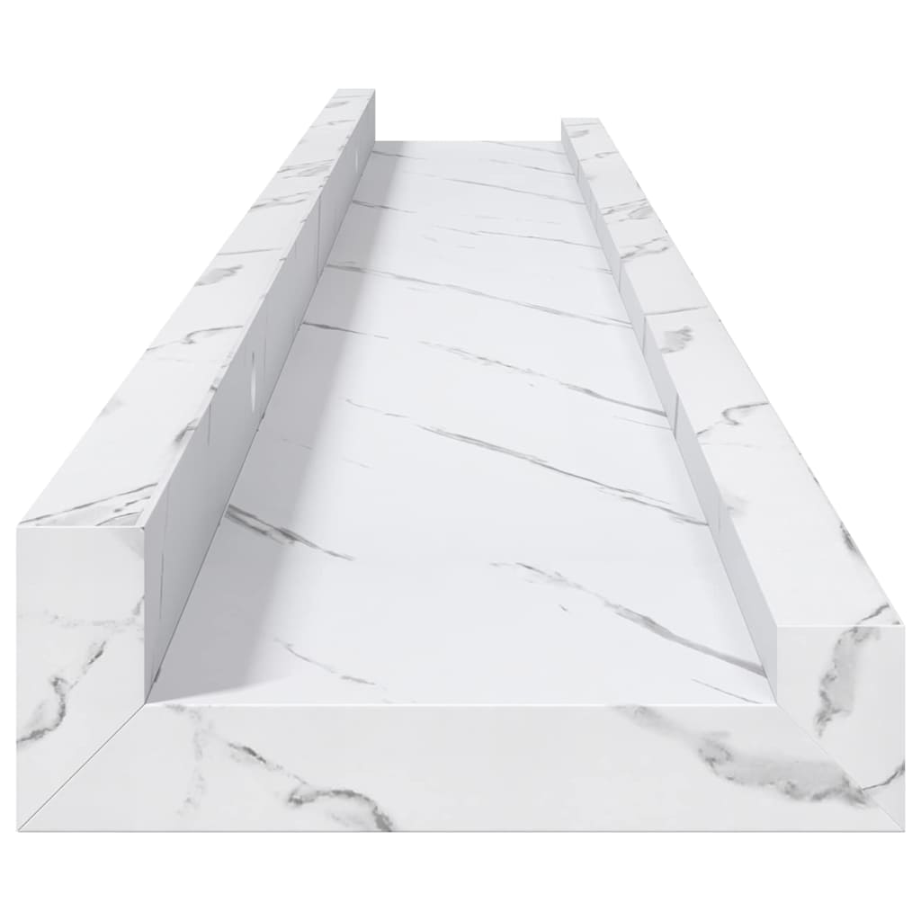 Wandplank met plank 4 pcs Wit Marmer 80 x 9 x 3 cm Bewerkt hout is nu te koop bij PeponiXL, paradijselijk wonen!