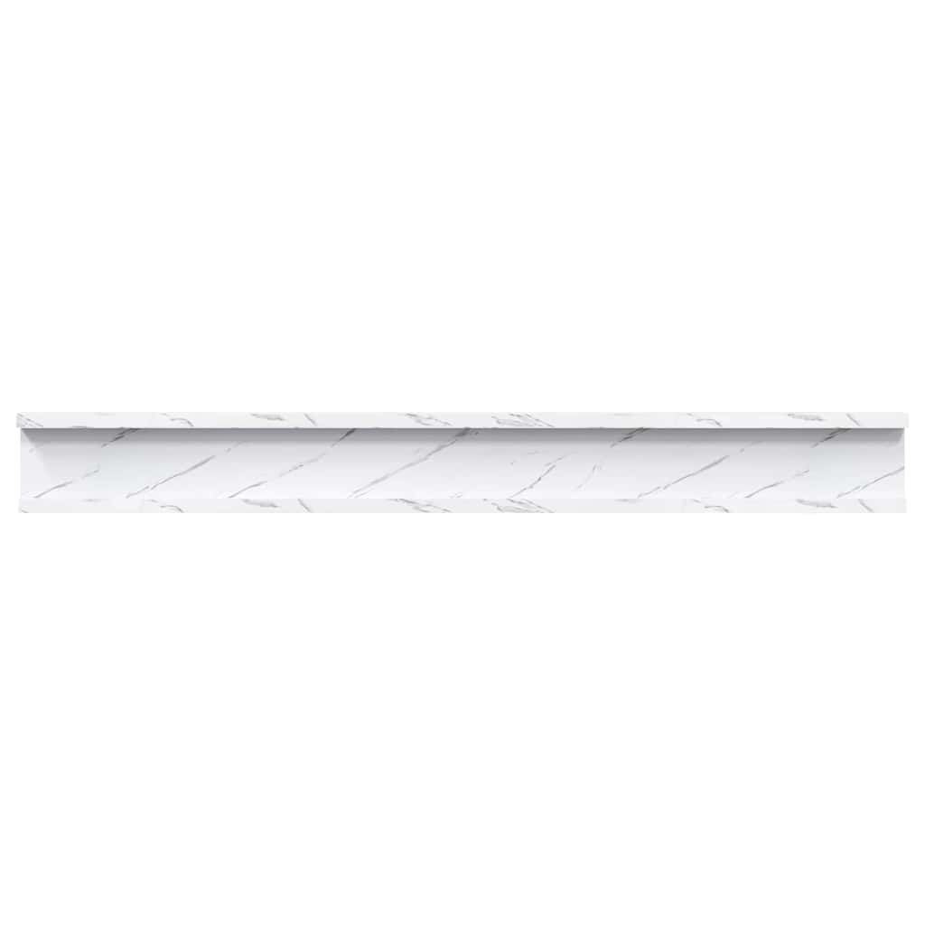 Wandplank met plank 4 pcs Wit Marmer 80 x 9 x 3 cm Bewerkt hout is nu te koop bij PeponiXL, paradijselijk wonen!