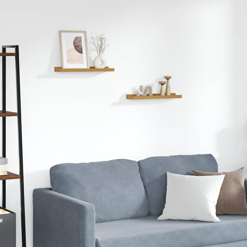 Wandplank met plank 2 pcs Beige 40 x 9 x 3 cm Bewerkt hout is nu te koop bij PeponiXL, paradijselijk wonen!