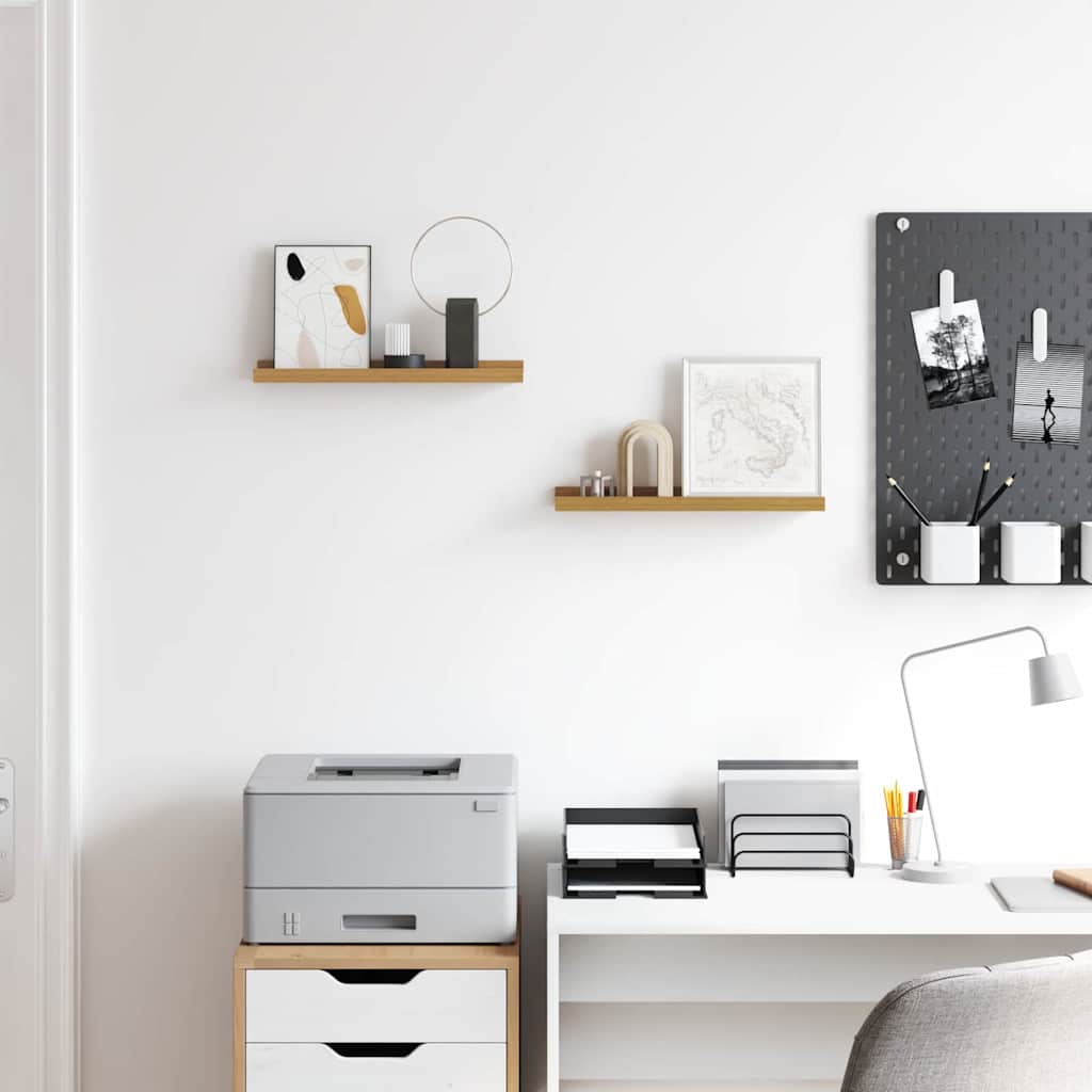 Wandplank met plank 2 pcs Beige 40 x 9 x 3 cm Bewerkt hout is nu te koop bij PeponiXL, paradijselijk wonen!