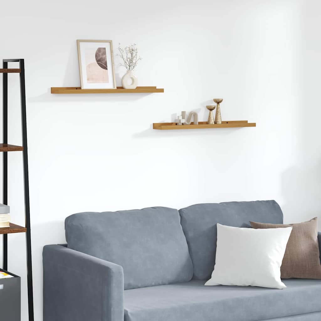 Wandplank met plank 2 pcs Beige 60 x 9 x 3 cm Bewerkt hout is nu te koop bij PeponiXL, paradijselijk wonen!