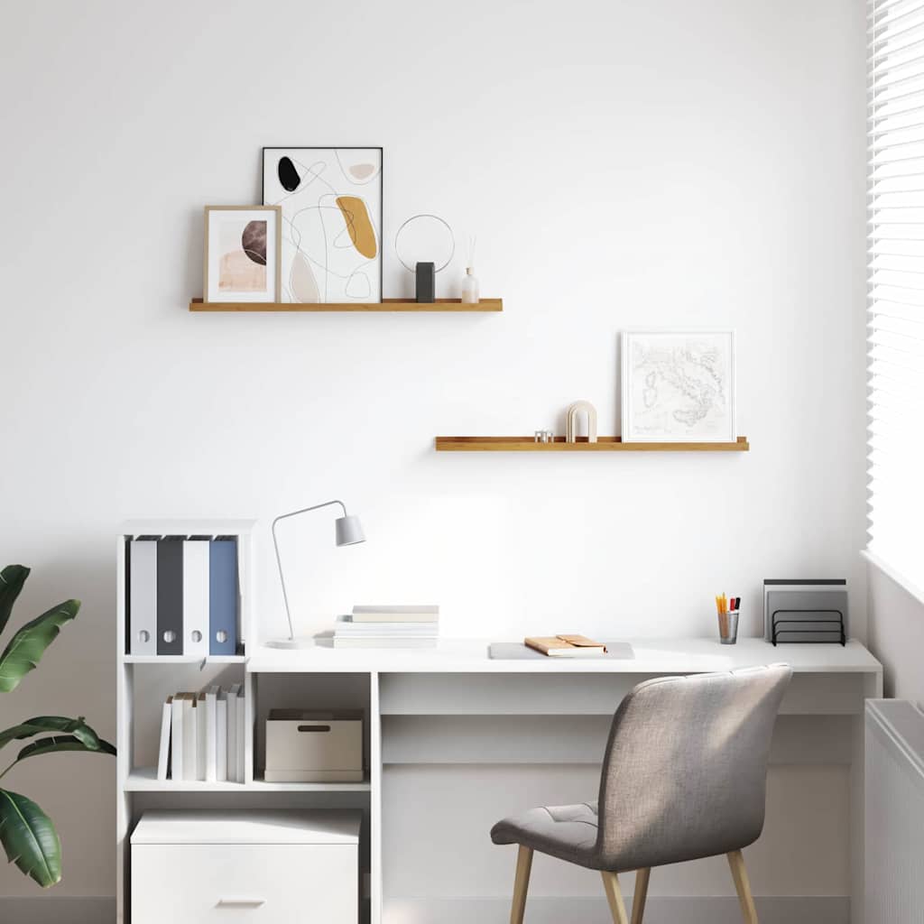 Wandplank met plank 2 pcs Beige 80 x 9 x 3 cm Bewerkt hout is nu te koop bij PeponiXL, paradijselijk wonen!