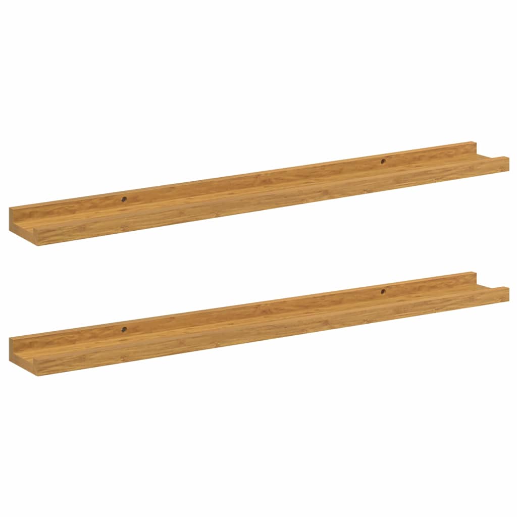 Wandplank met plank 2 pcs Beige 80 x 9 x 3 cm Bewerkt hout is nu te koop bij PeponiXL, paradijselijk wonen!