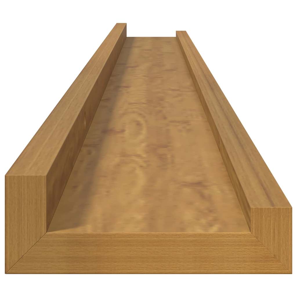 Wandplank met plank 2 pcs Beige 100 x 9 x 3 cm Bewerkt hout is nu te koop bij PeponiXL, paradijselijk wonen!