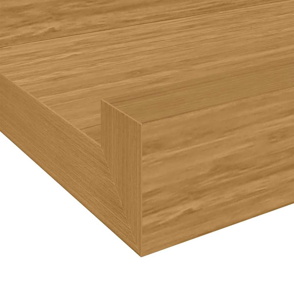 Wandplank met plank 2 pcs Beige 115 x 9 x 3 cm Bewerkt hout is nu te koop bij PeponiXL, paradijselijk wonen!