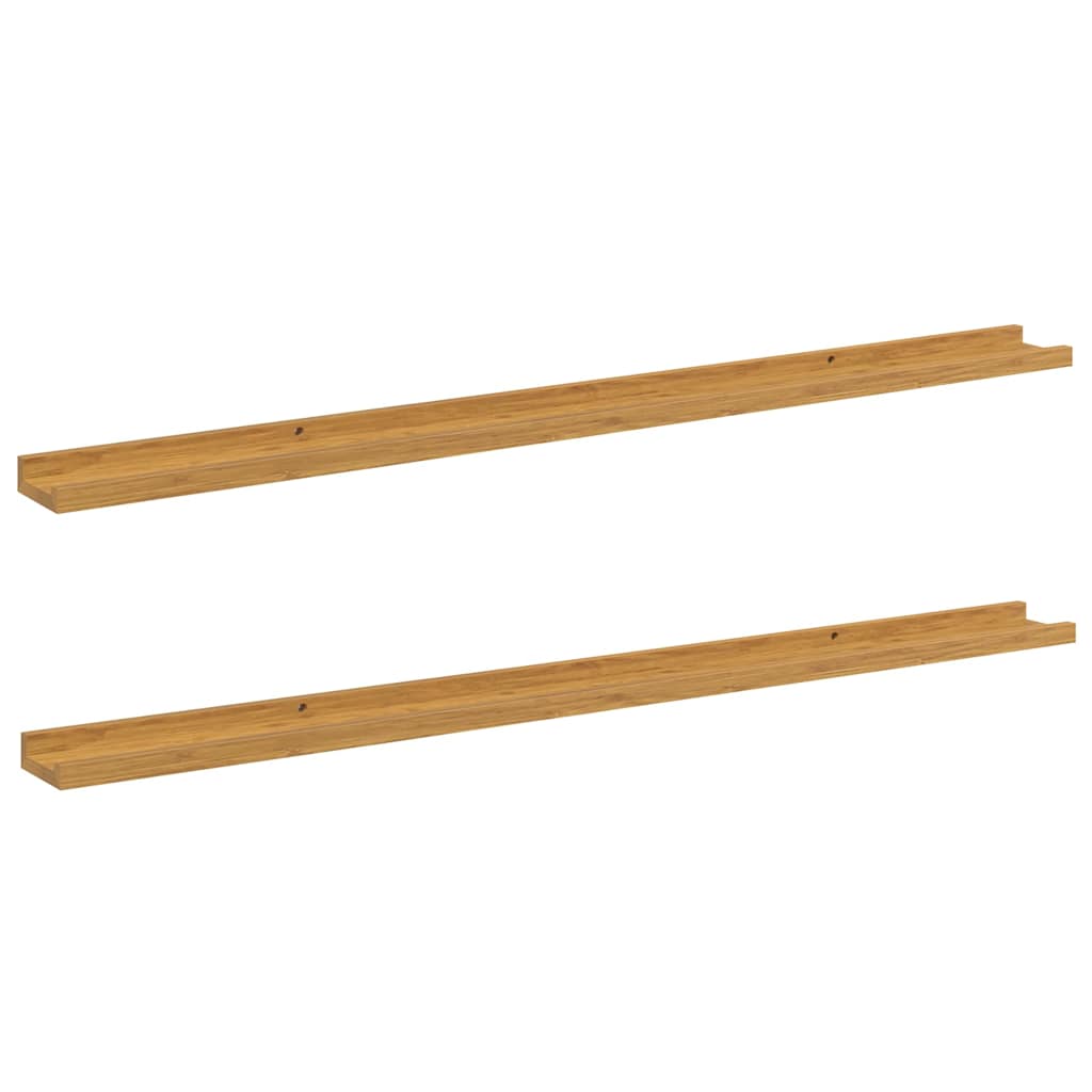 Wandplank met plank 2 pcs Beige 115 x 9 x 3 cm Bewerkt hout is nu te koop bij PeponiXL, paradijselijk wonen!