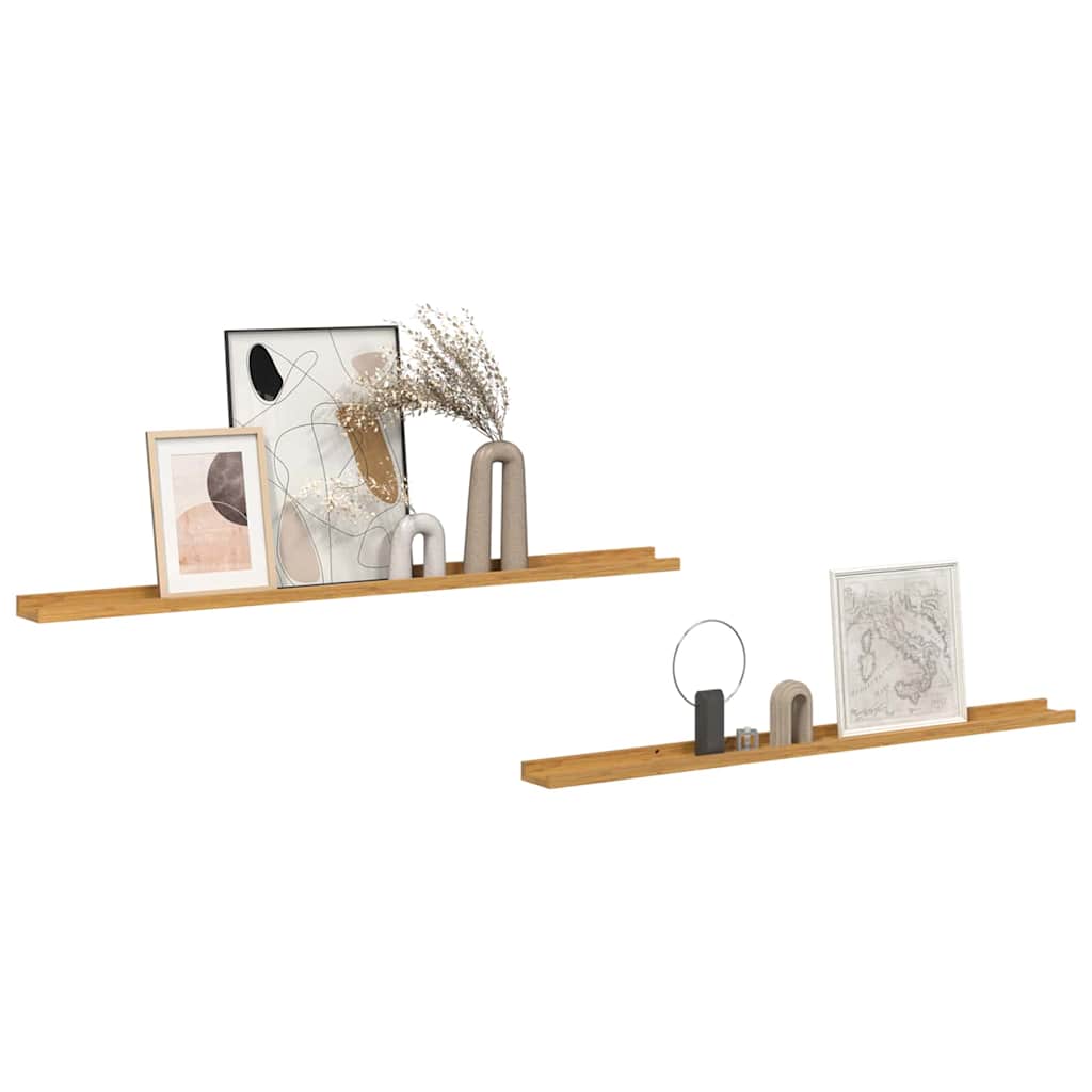 Wandplank met plank 2 pcs Beige 115 x 9 x 3 cm Bewerkt hout is nu te koop bij PeponiXL, paradijselijk wonen!