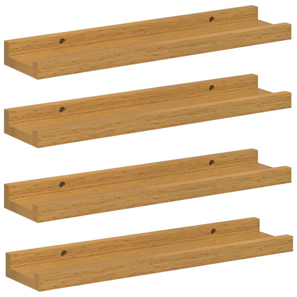 Wandplank met plank 4 pcs Beige 40 x 9 x 3 cm Bewerkt hout is nu te koop bij PeponiXL, paradijselijk wonen!