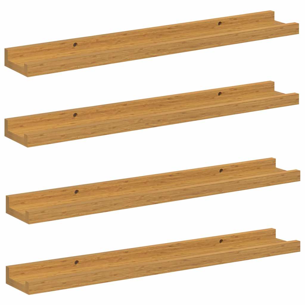 Wandplank met plank 4 pcs Beige 60 x 9 x 3 cm Bewerkt hout is nu te koop bij PeponiXL, paradijselijk wonen!