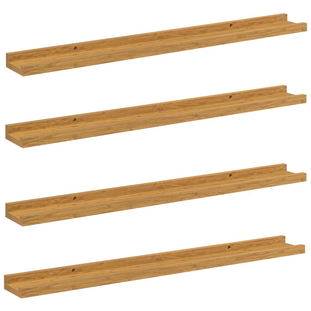 Wandplank met plank 4 pcs Beige 80 x 9 x 3 cm Bewerkt hout is nu te koop bij PeponiXL, paradijselijk wonen!