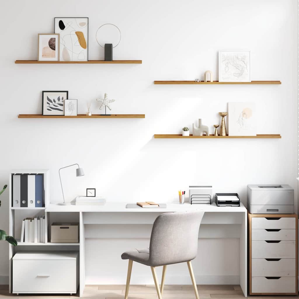 Wandplank met plank 4 pcs Beige 115 x 9 x 3 cm Bewerkt hout is nu te koop bij PeponiXL, paradijselijk wonen!