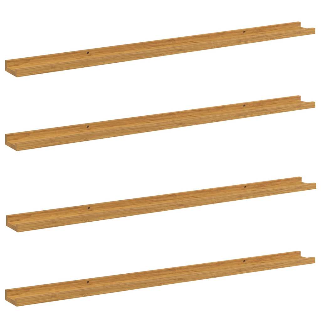 Wandplank met plank 4 pcs Beige 115 x 9 x 3 cm Bewerkt hout is nu te koop bij PeponiXL, paradijselijk wonen!