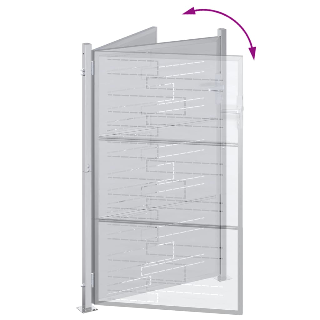 Tuinpoort met slot Zilver 85 x 120 cm Roestvrij staal is nu te koop bij PeponiXL, paradijselijk wonen!