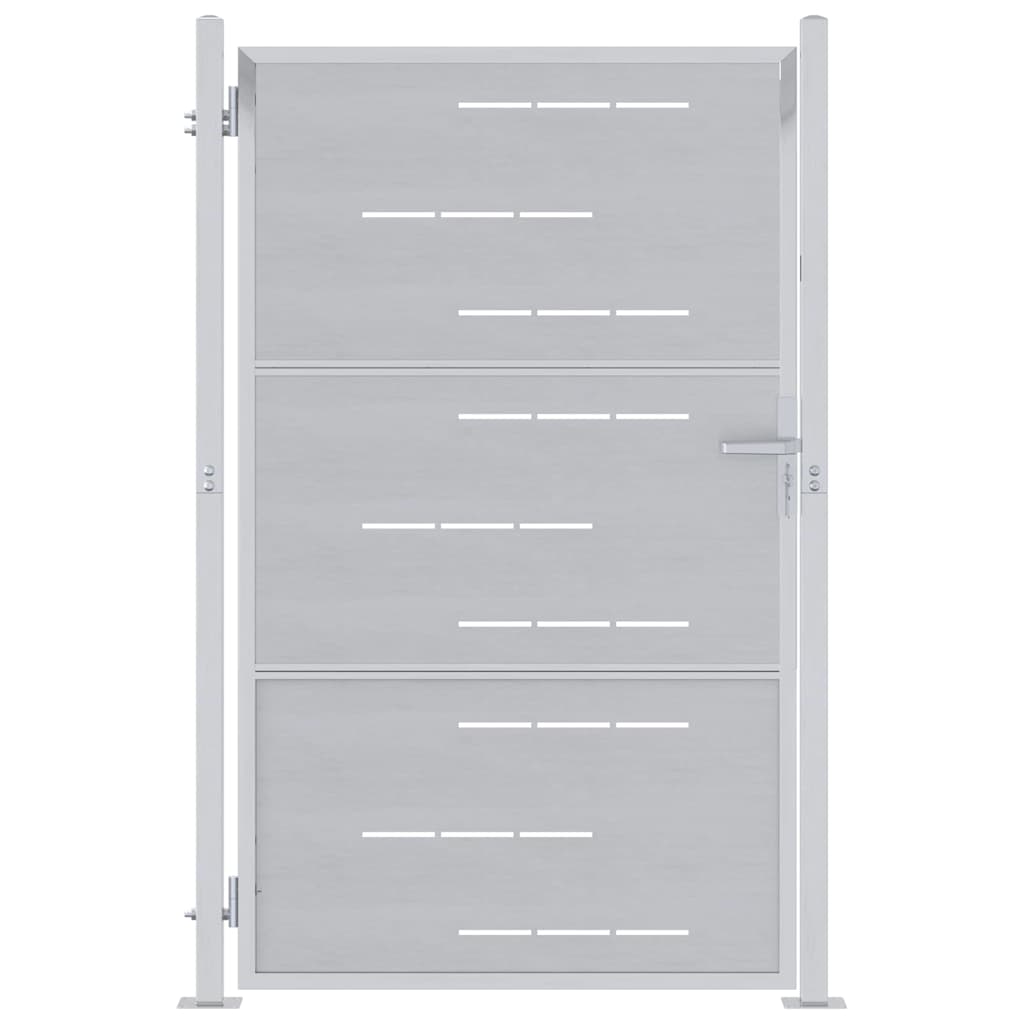Tuinpoort met slot Zilver 85 x 120 cm Roestvrij staal is nu te koop bij PeponiXL, paradijselijk wonen!