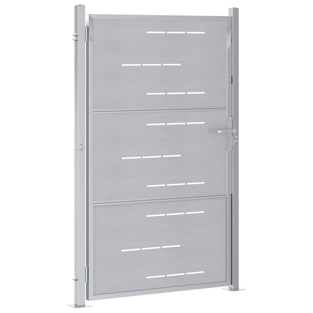 Tuinpoort met slot Zilver 85 x 120 cm Roestvrij staal is nu te koop bij PeponiXL, paradijselijk wonen!