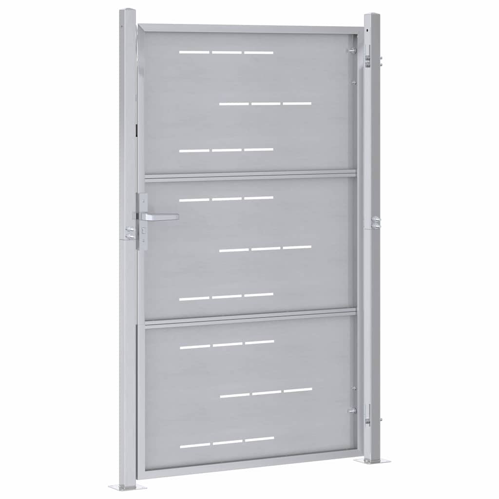 Tuinpoort met slot Zilver 85 x 120 cm Roestvrij staal is nu te koop bij PeponiXL, paradijselijk wonen!