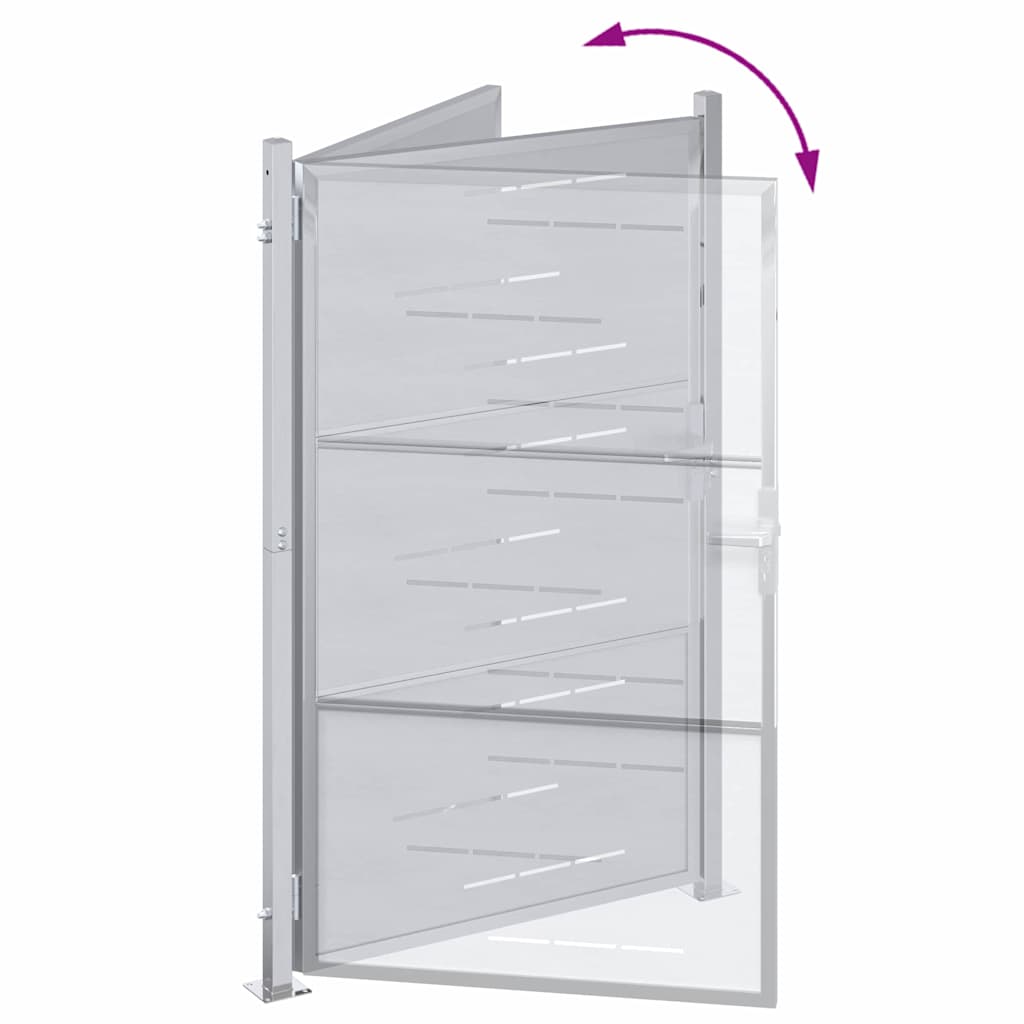 Tuinpoort met slot Zilver 85 x 120 cm Roestvrij staal is nu te koop bij PeponiXL, paradijselijk wonen!