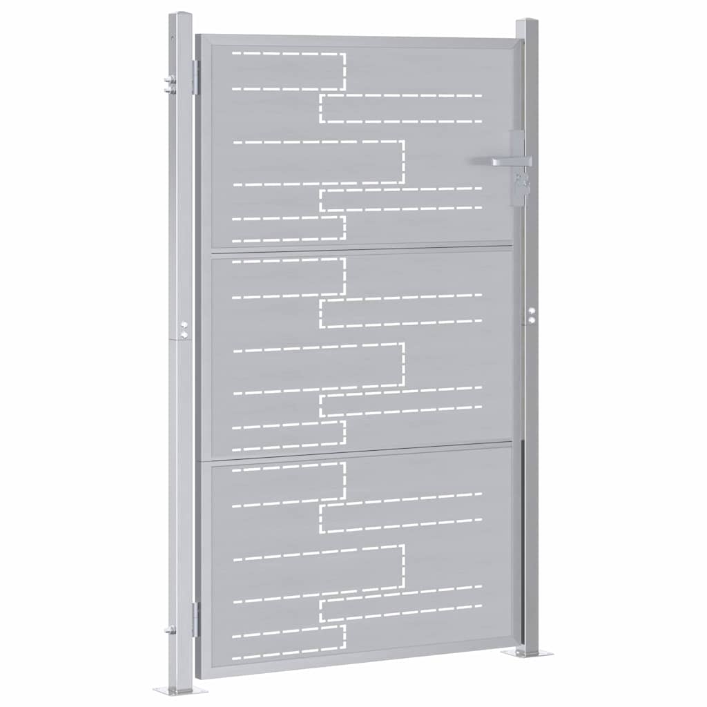 Tuinpoort met slot Zilver 85 x 144 cm Roestvrij staal is nu te koop bij PeponiXL, paradijselijk wonen!