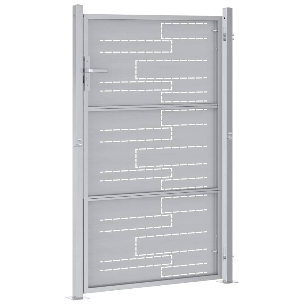 Tuinpoort met slot Zilver 85 x 144 cm Roestvrij staal is nu te koop bij PeponiXL, paradijselijk wonen!