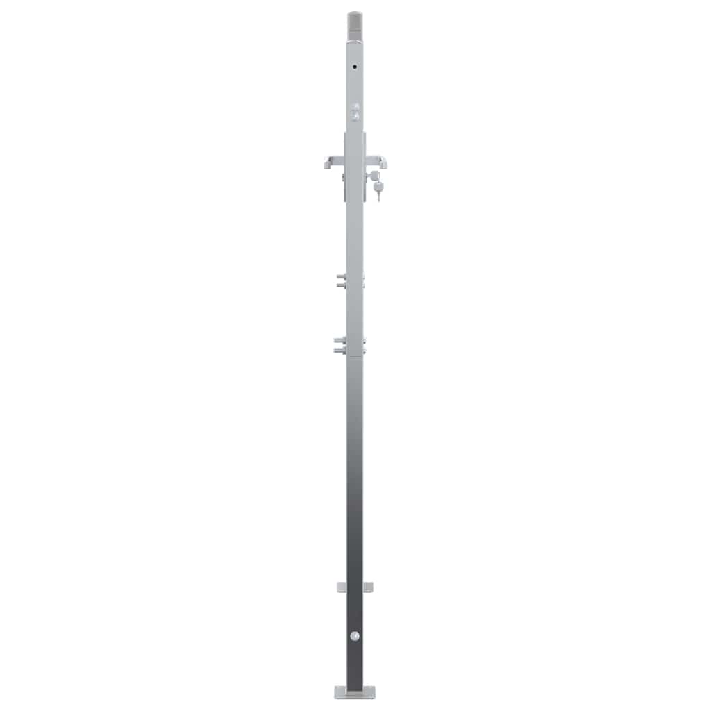 Tuinpoort met slot Zilver 85 x 144 cm Roestvrij staal is nu te koop bij PeponiXL, paradijselijk wonen!
