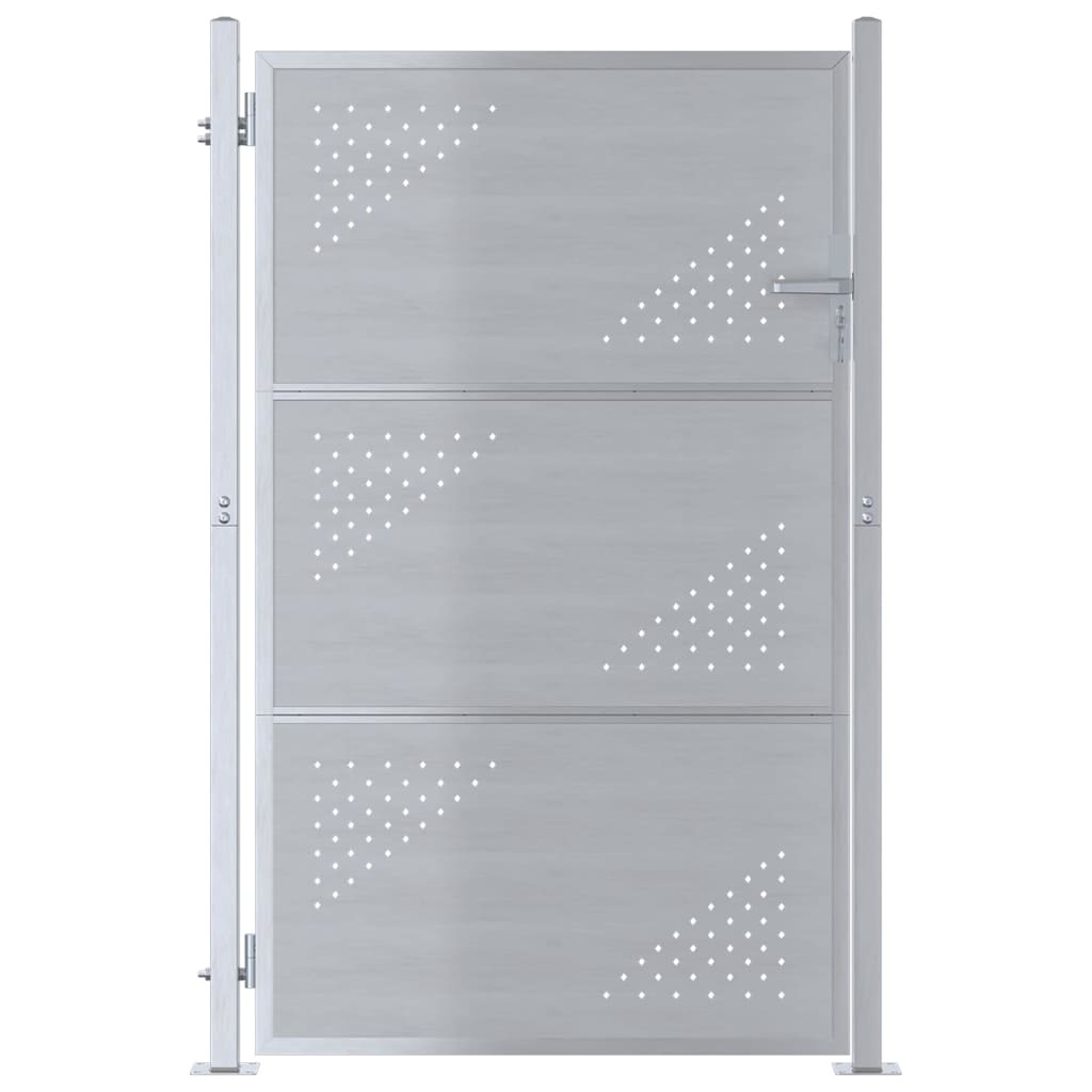 Tuinpoort met slot Zilver 85 x 144 cm Roestvrij staal is nu te koop bij PeponiXL, paradijselijk wonen!