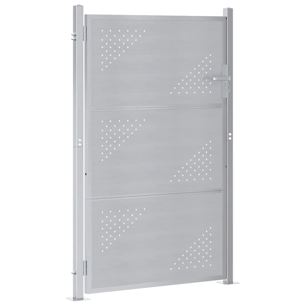Tuinpoort met slot Zilver 85 x 144 cm Roestvrij staal is nu te koop bij PeponiXL, paradijselijk wonen!