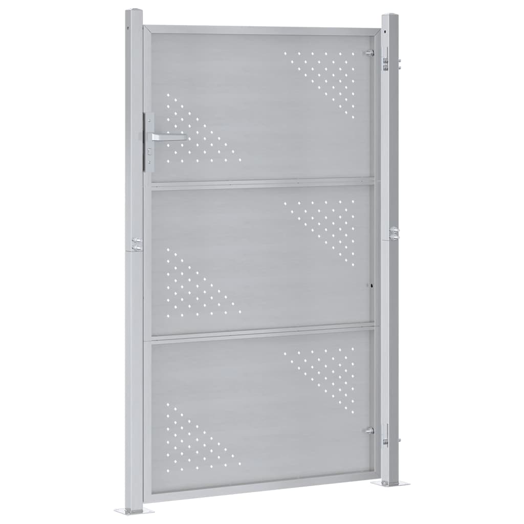 Tuinpoort met slot Zilver 85 x 144 cm Roestvrij staal is nu te koop bij PeponiXL, paradijselijk wonen!