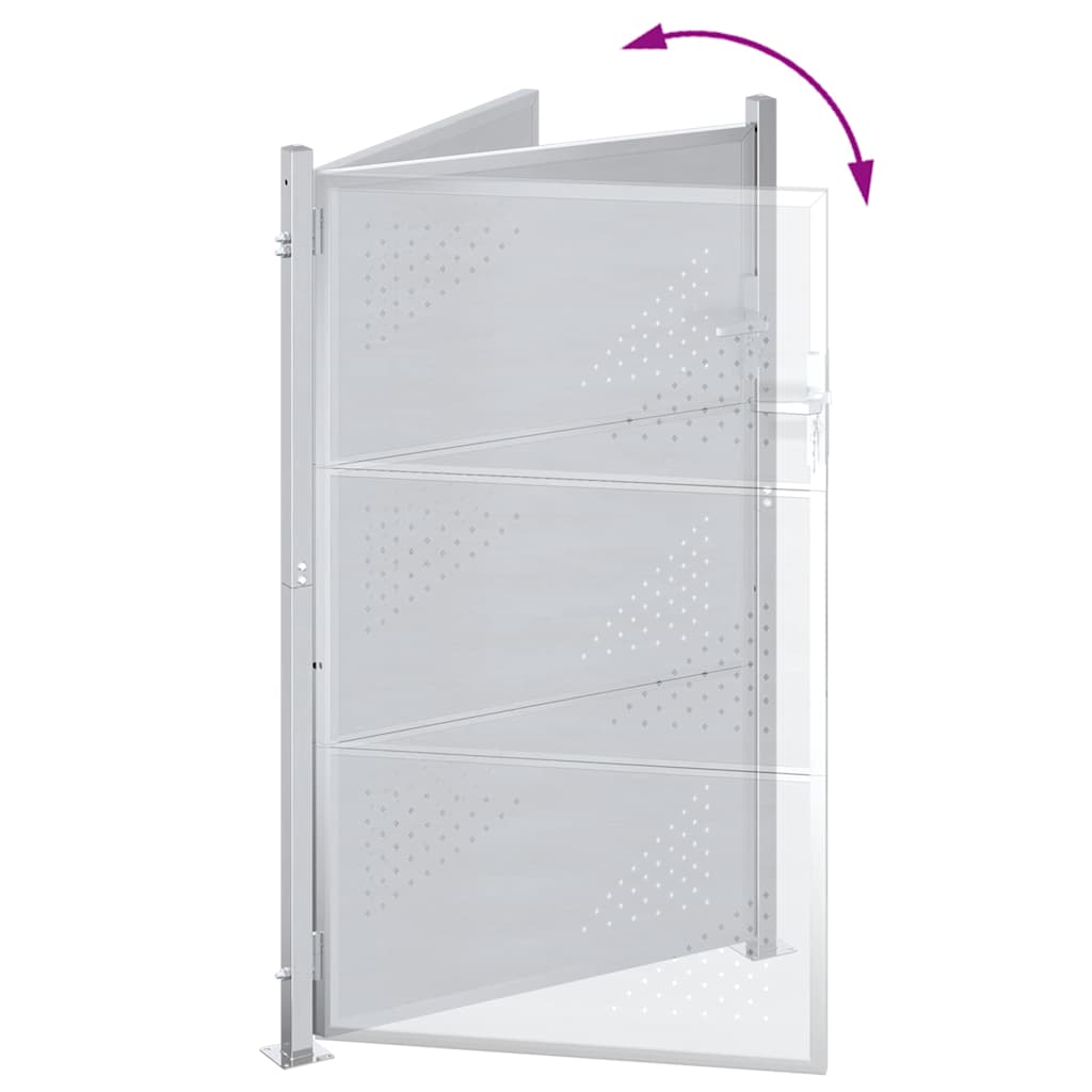 Tuinpoort met slot Zilver 85 x 144 cm Roestvrij staal is nu te koop bij PeponiXL, paradijselijk wonen!