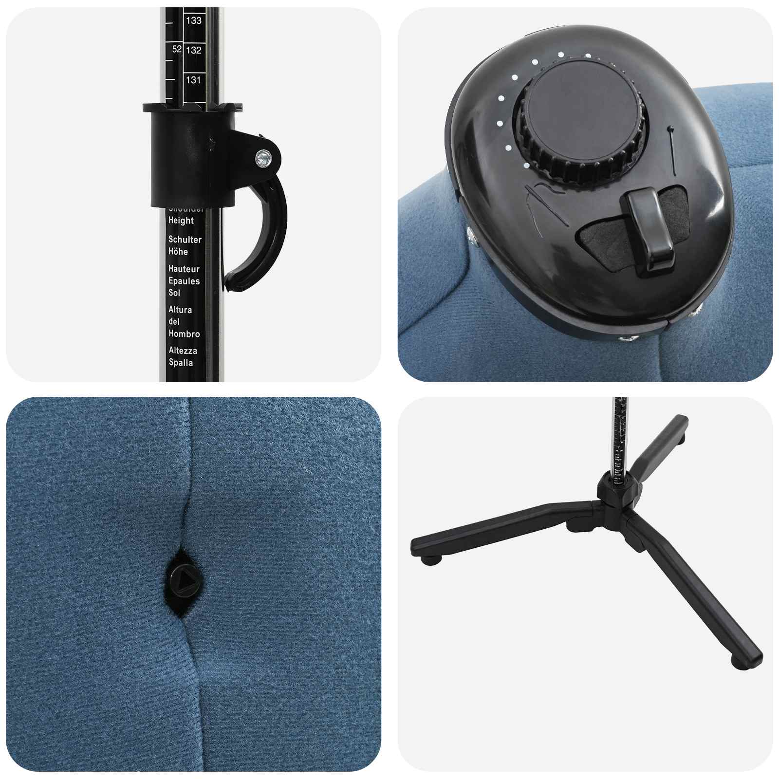 Verstelbare Kleedvorm Man Blauw 37.5-45.5 inch Stof is nu te koop bij PeponiXL, paradijselijk wonen!