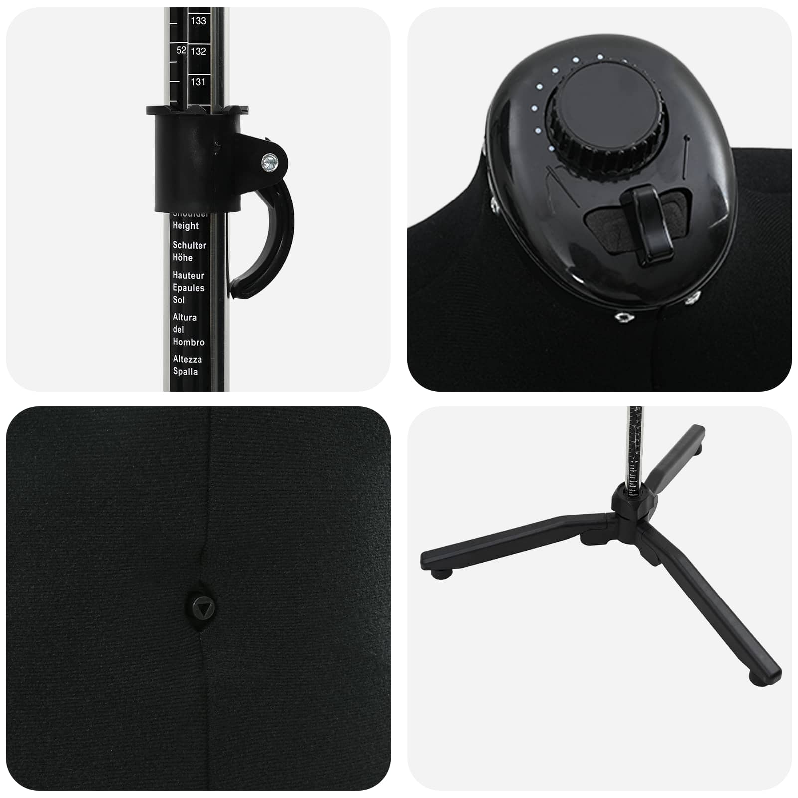 Verstelbare Kleedvorm Man Zwart 37.5-45.5 inch Stof is nu te koop bij PeponiXL, paradijselijk wonen!