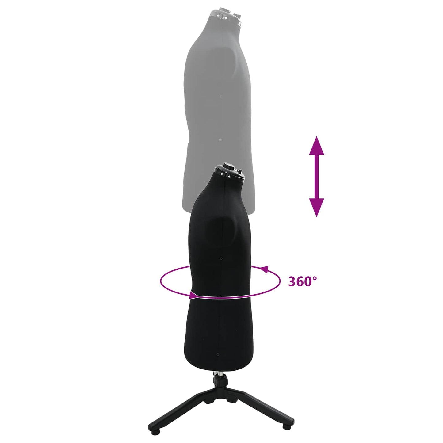 Verstelbare Kleedvorm Man Zwart 37.5-45.5 inch Stof is nu te koop bij PeponiXL, paradijselijk wonen!