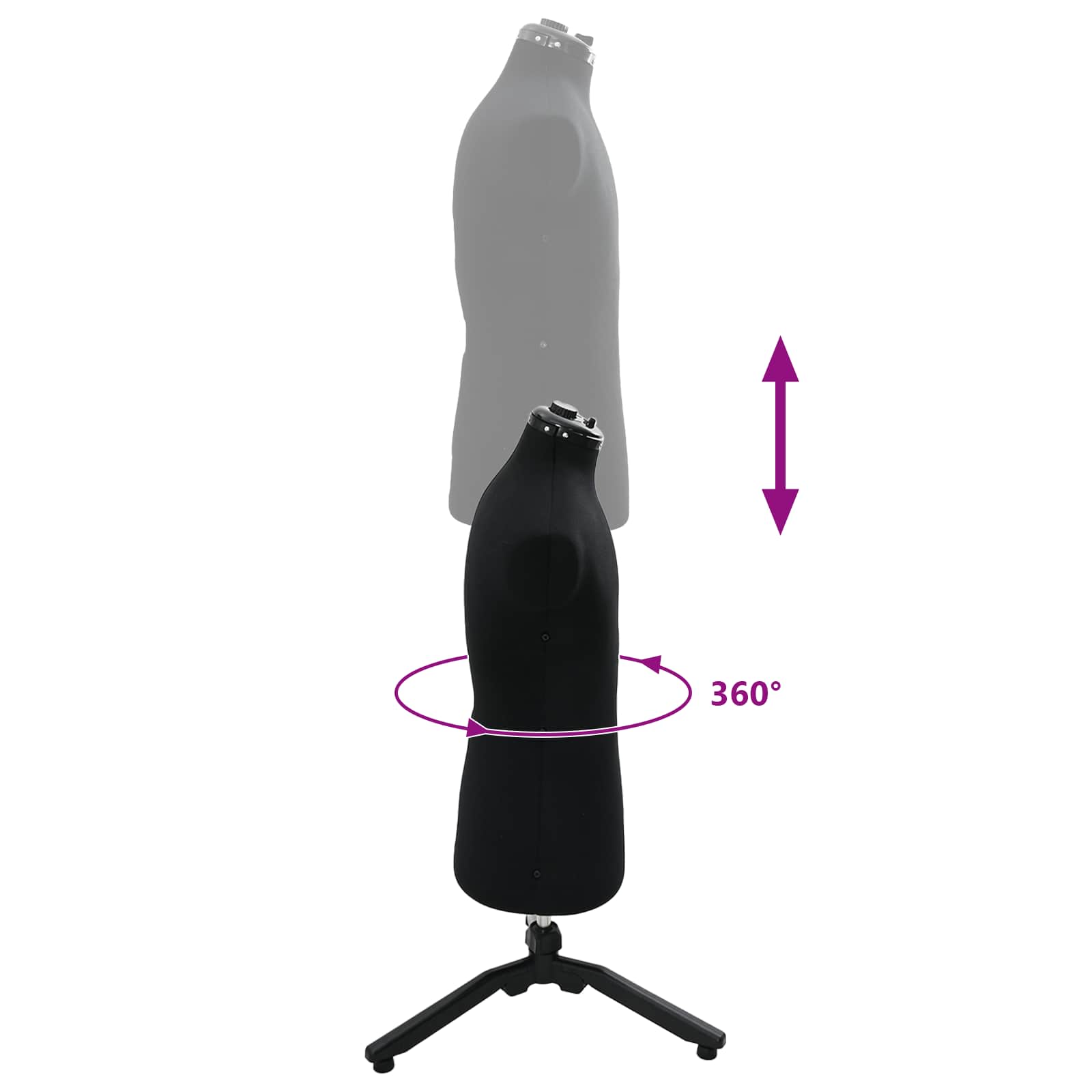 Verstelbare Kleedvorm Man Zwart 37.5-45.5 inch Stof is nu te koop bij PeponiXL, paradijselijk wonen!