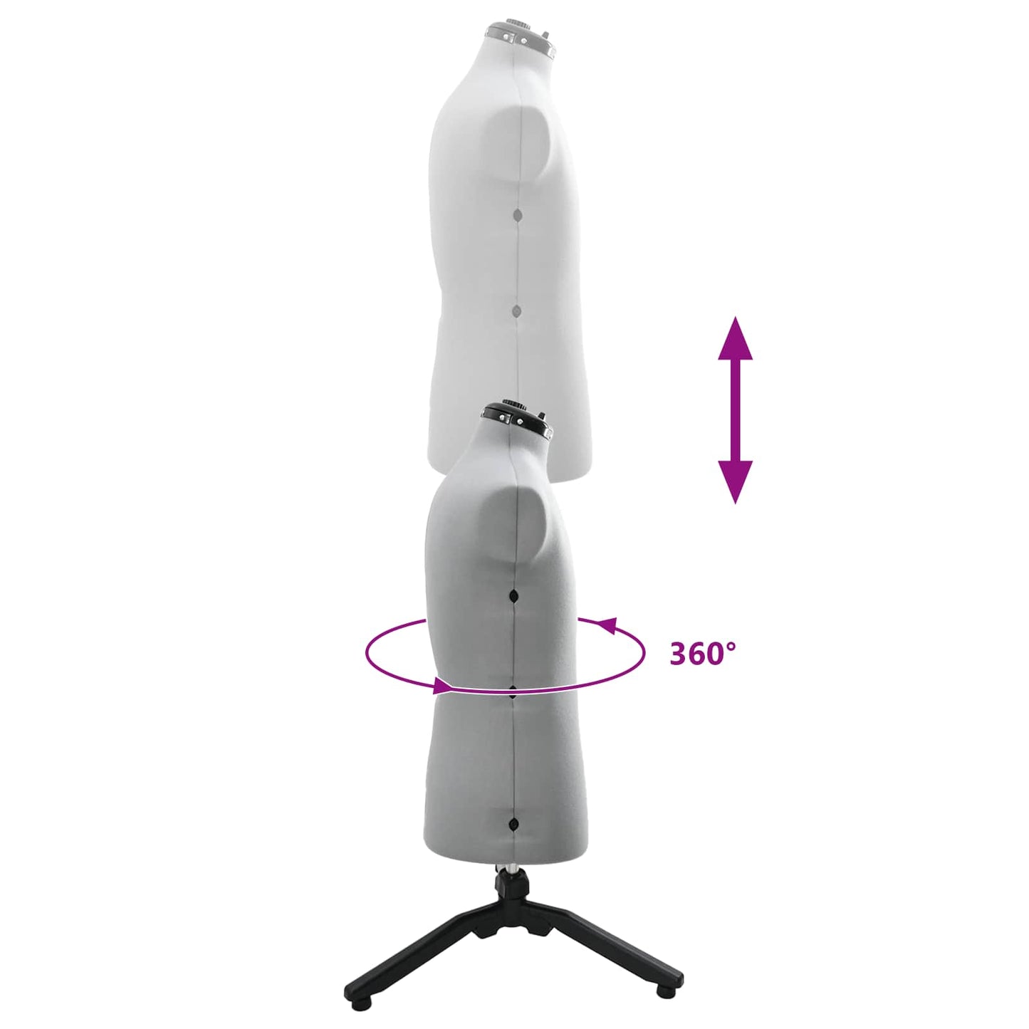 Verstelbare Kleedvorm Man Grijs 37.5-45.5 inch Stof is nu te koop bij PeponiXL, paradijselijk wonen!
