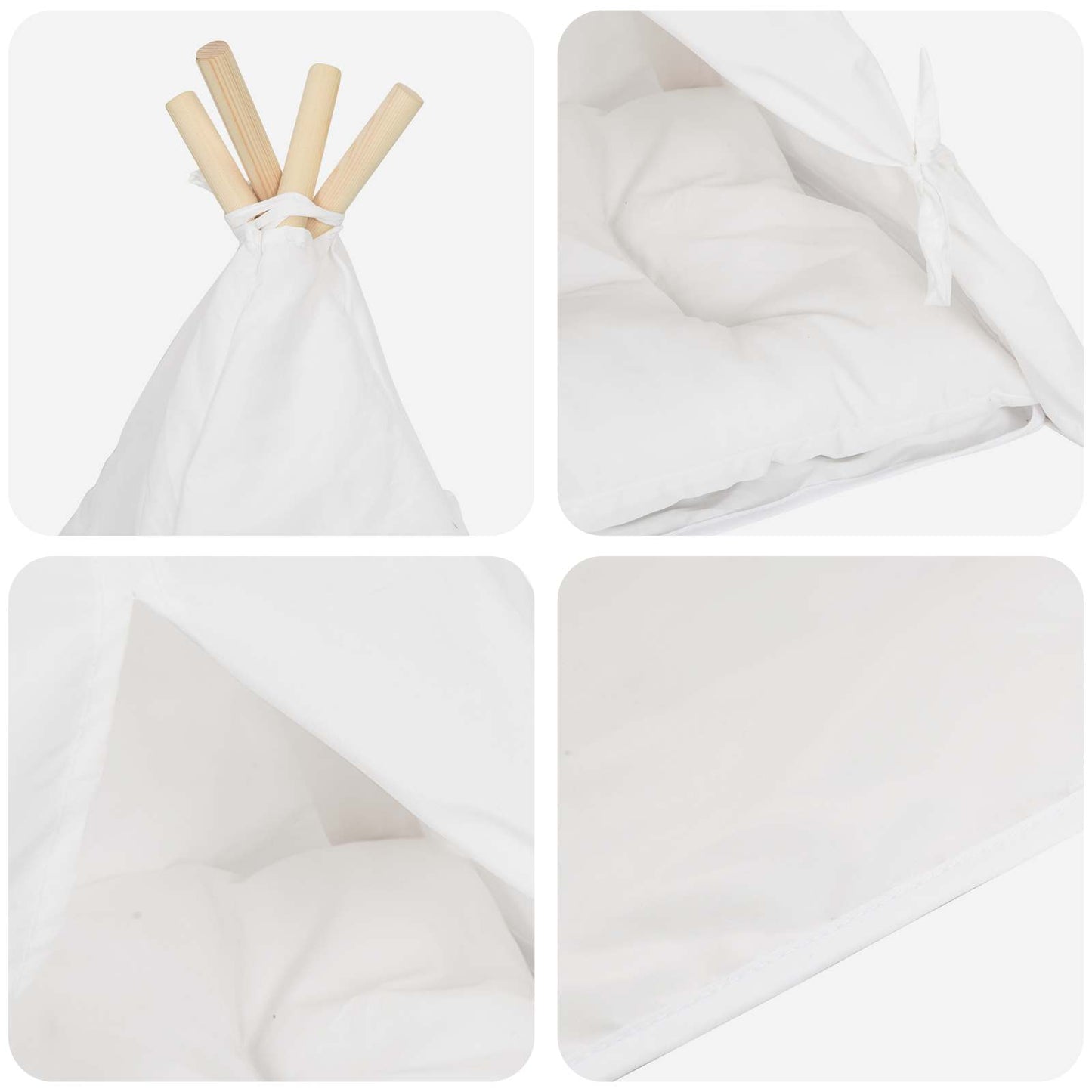 Dieren teepee met kussen Wit 40 x 40 x 50 cm Polyester is nu te koop bij PeponiXL, paradijselijk wonen!