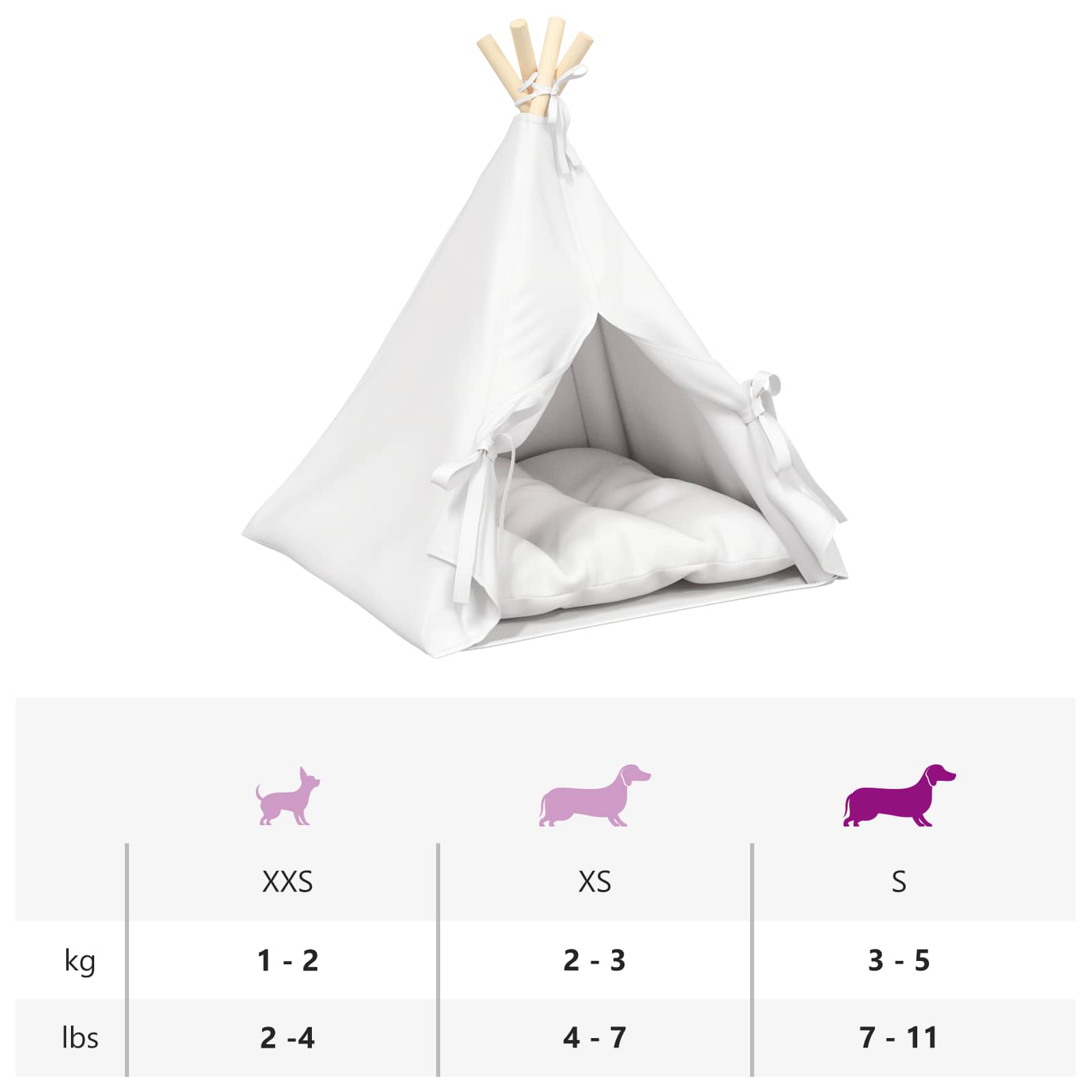 Dieren teepee met kussen Wit 50 x 50 x 60 cm Polyester is nu te koop bij PeponiXL, paradijselijk wonen!