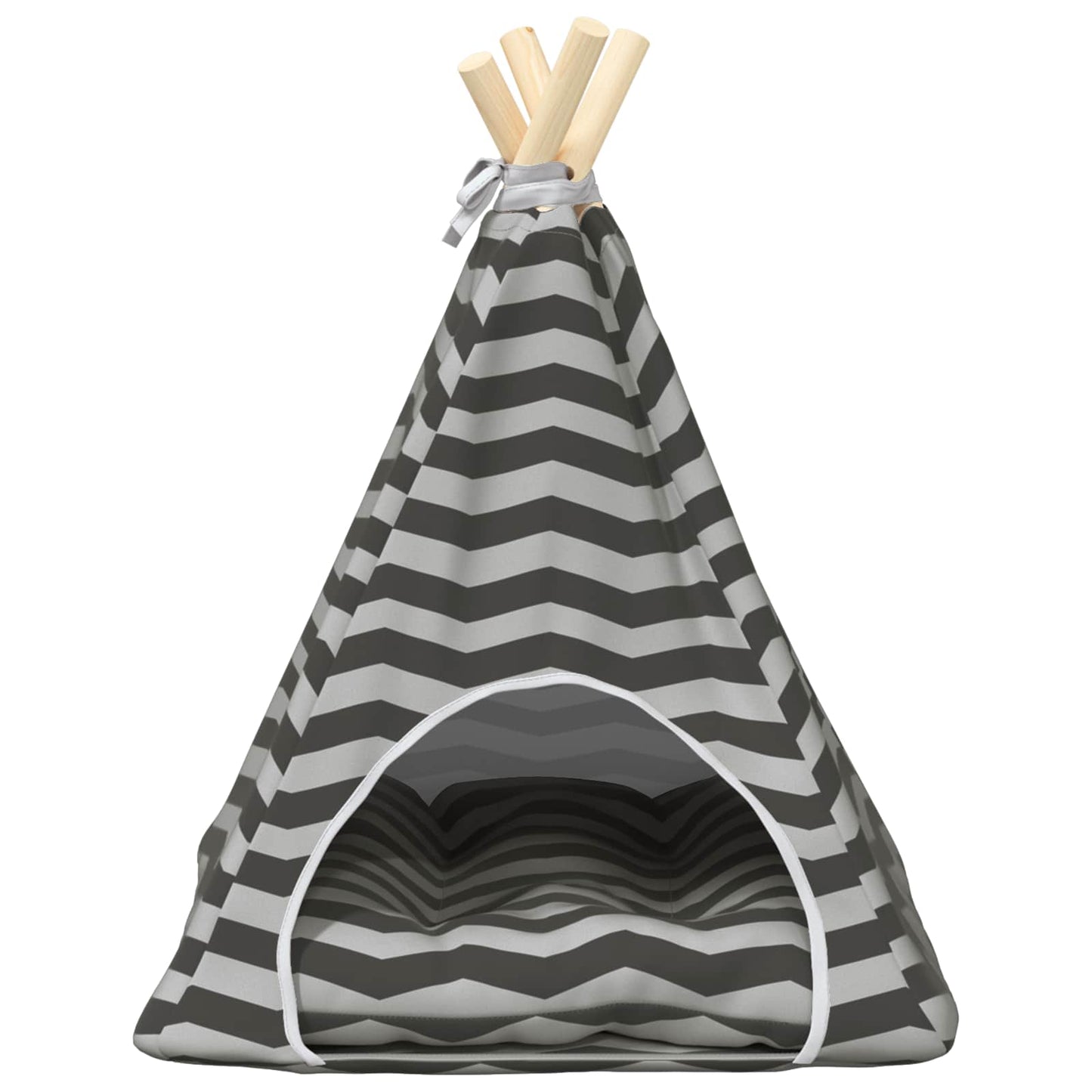 Dieren teepee met kussen Wit en Grijs 40 x 40 x 50 cm Polyester is nu te koop bij PeponiXL, paradijselijk wonen!