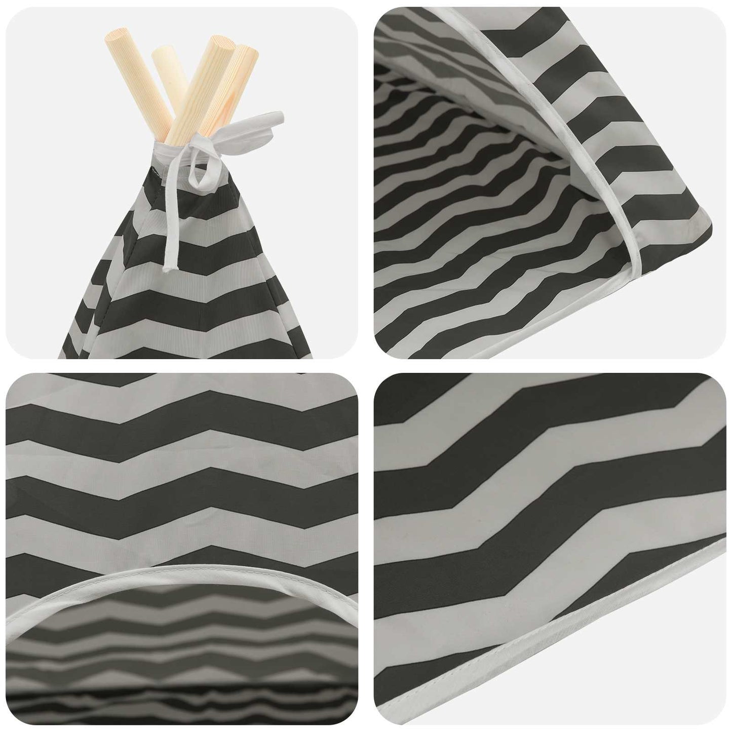 Dieren teepee met kussen Wit en Grijs 50 x 50 x 60 cm Polyester is nu te koop bij PeponiXL, paradijselijk wonen!