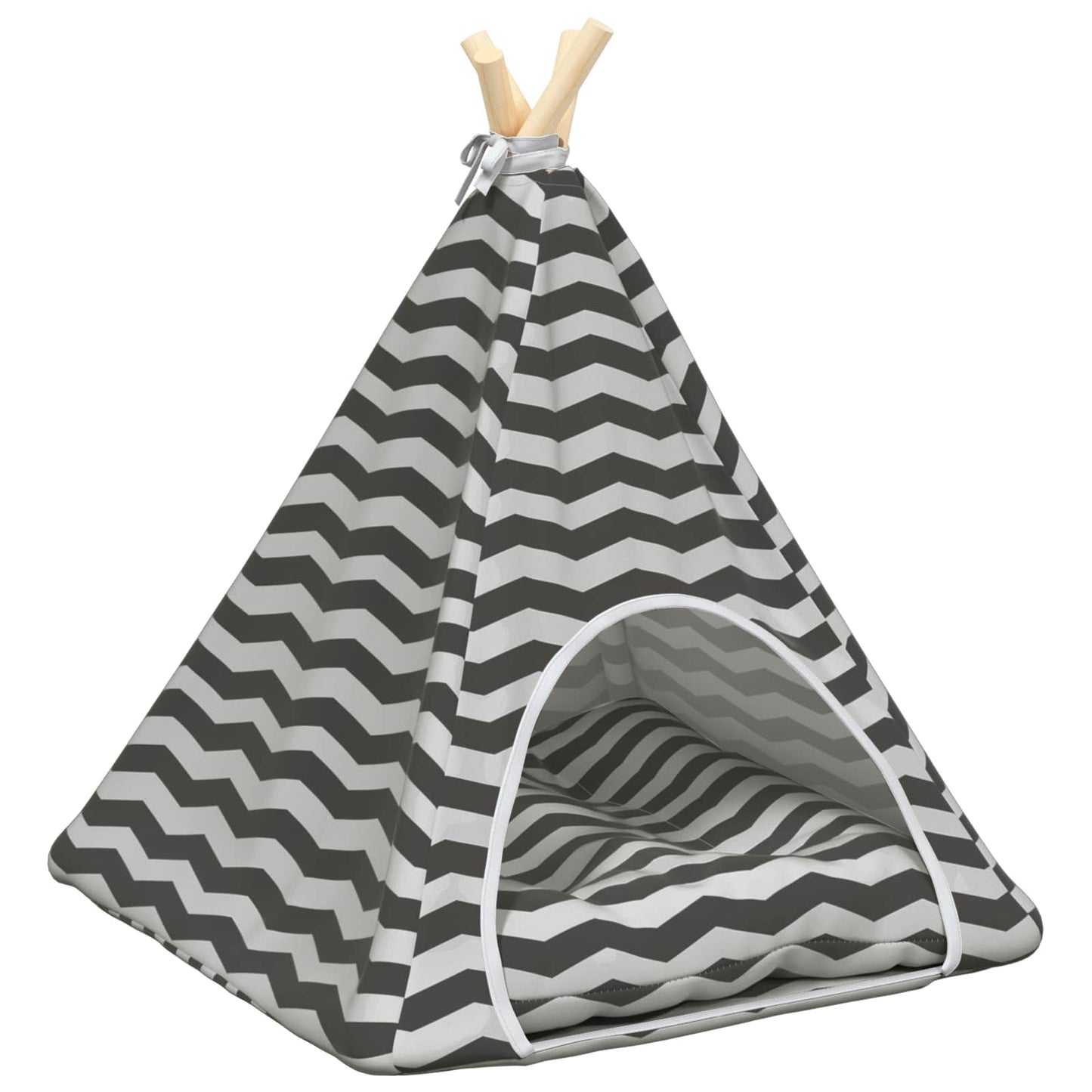 Dieren teepee met kussen Wit en Grijs 50 x 50 x 60 cm Polyester is nu te koop bij PeponiXL, paradijselijk wonen!