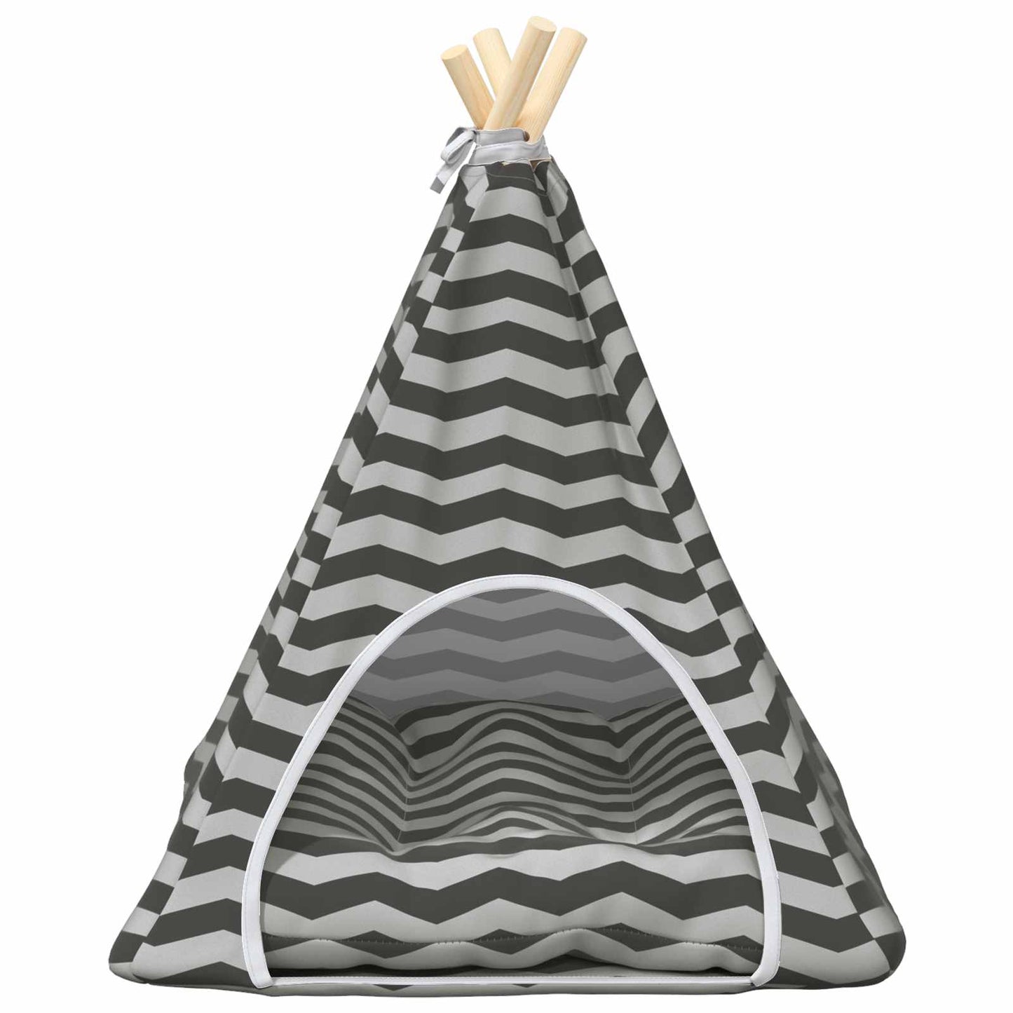 Dieren teepee met kussen Wit en Grijs 50 x 50 x 60 cm Polyester is nu te koop bij PeponiXL, paradijselijk wonen!
