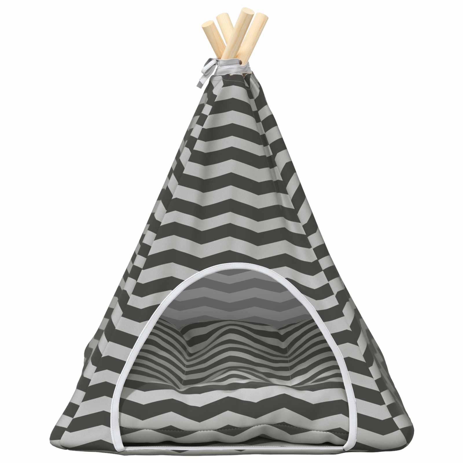Dieren teepee met kussen Wit en Grijs 50 x 50 x 60 cm Polyester is nu te koop bij PeponiXL, paradijselijk wonen!