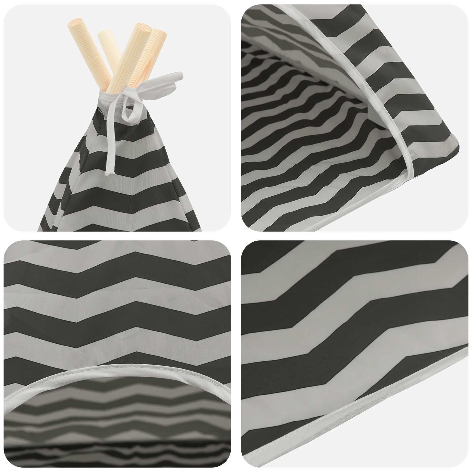 Dieren teepee met kussen Wit en Grijs 60 x 60 x 70 cm Polyester is nu te koop bij PeponiXL, paradijselijk wonen!