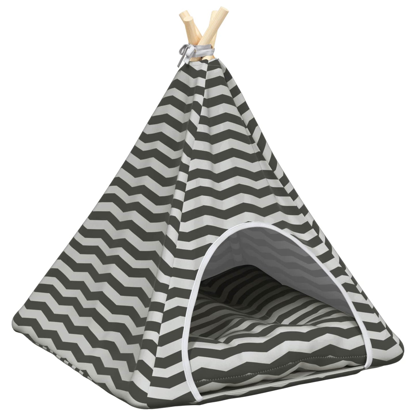 Dieren teepee met kussen Wit en Grijs 60 x 60 x 70 cm Polyester is nu te koop bij PeponiXL, paradijselijk wonen!