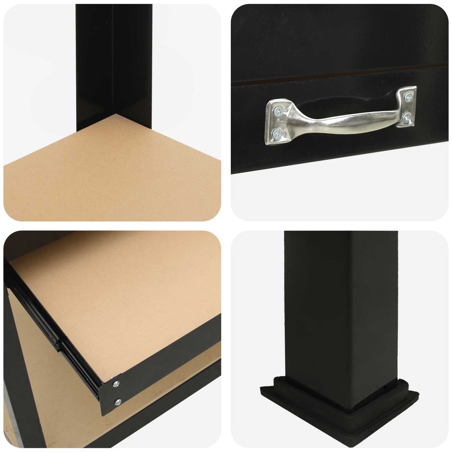 Werkbanken met lade Zwart 81 x 41 x 145 cm Bewerkt hout is nu te koop bij PeponiXL, paradijselijk wonen!