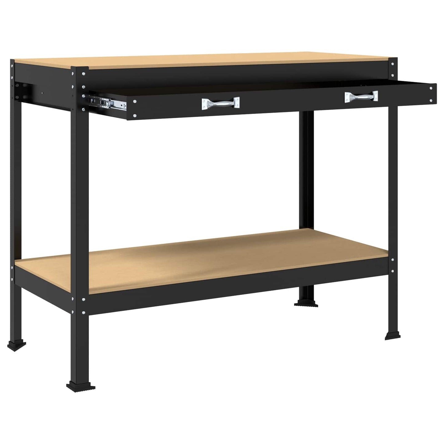 Werkbanken met lade Zwart 81 x 41 x 145 cm Bewerkt hout is nu te koop bij PeponiXL, paradijselijk wonen!