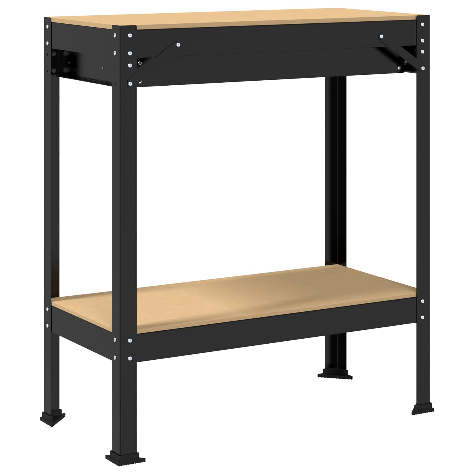 Werkbank met lade Zwart 80 x 40 x 91 cm Bewerkt hout en metaal is nu te koop bij PeponiXL, paradijselijk wonen!