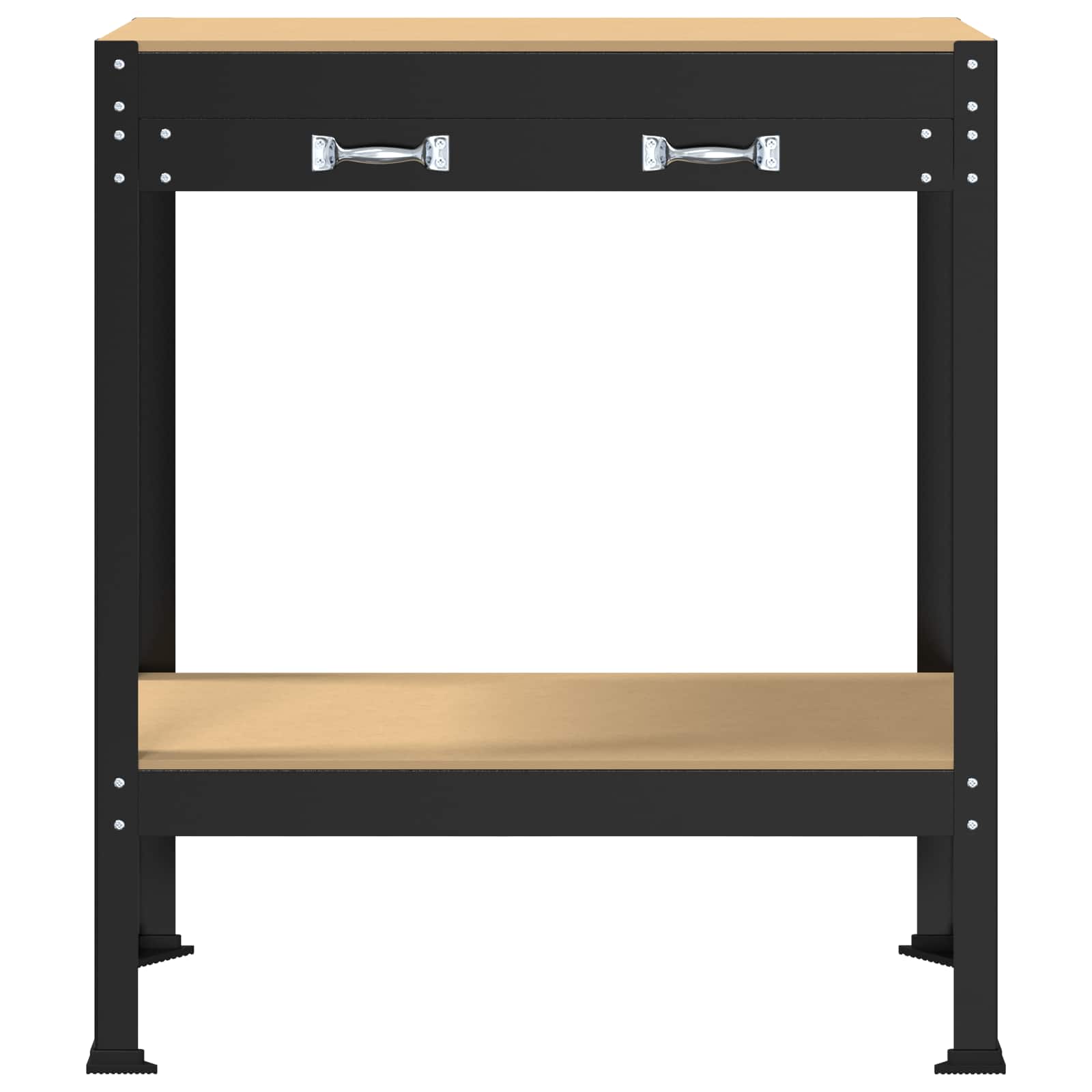 Werkbank met lade Zwart 80 x 40 x 91 cm Bewerkt hout en metaal is nu te koop bij PeponiXL, paradijselijk wonen!