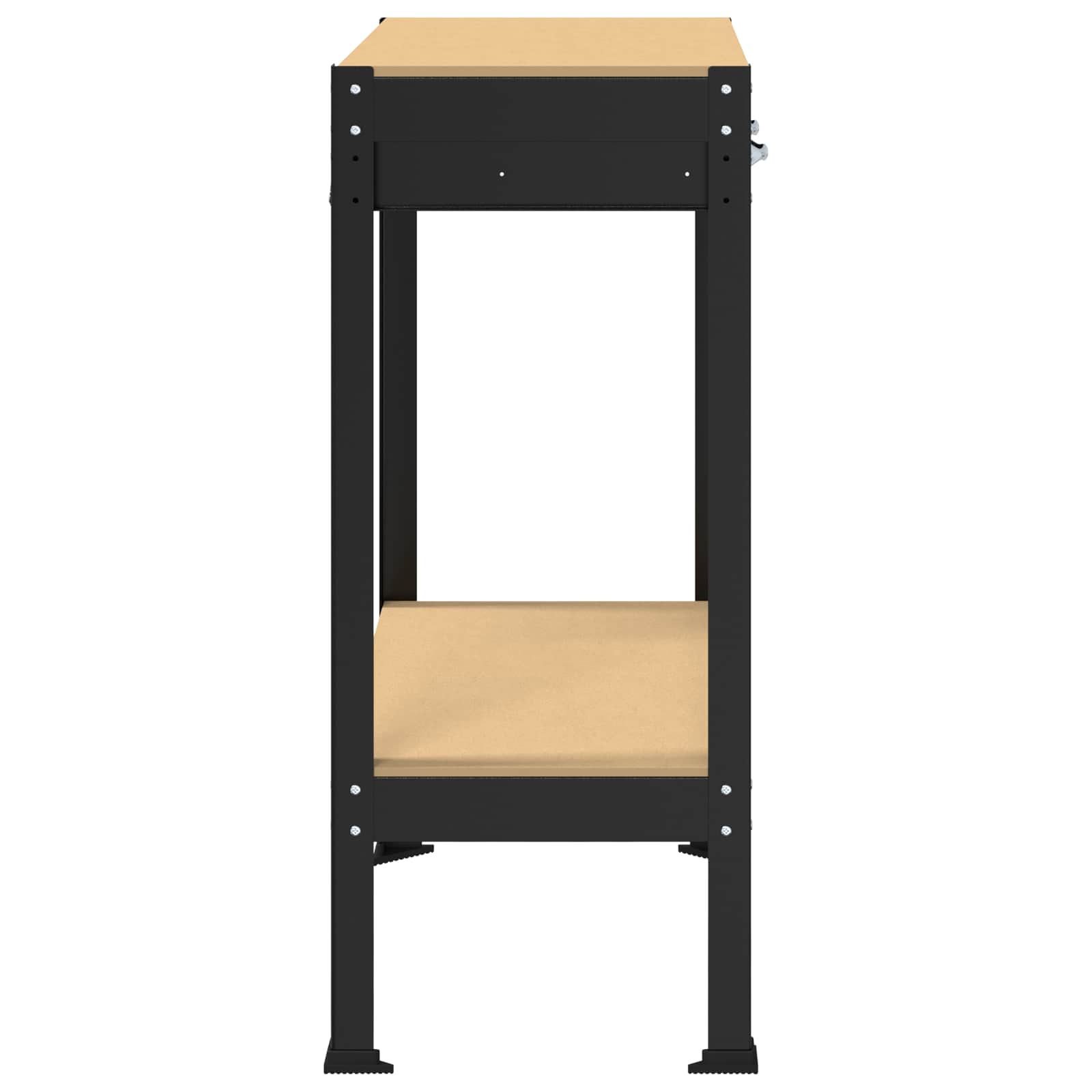 Werkbank met lade Zwart 80 x 40 x 91 cm Bewerkt hout en metaal is nu te koop bij PeponiXL, paradijselijk wonen!